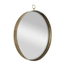 Load image into Gallery viewer, 34" Round Iron Framed Accent Mirror - Gold