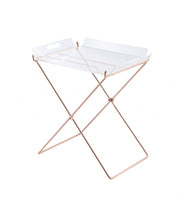 Load image into Gallery viewer, Modern Acrylic Copper Tray Table - Clear