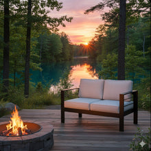 Load image into Gallery viewer, Patio All-Weather Loveseat With Thick Cushions