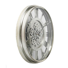 Load image into Gallery viewer, Circle Analog Exposed Gear Wall Clock - Silver
