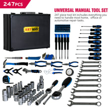 Load image into Gallery viewer, Combined Maintenance Tool Suitcase 247 Pieces Of Basic Home Maintenance Tool Set General Machinery Tool Set - Blue