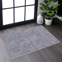 Load image into Gallery viewer, Maval - 2' X 3' Washable Area Rug - Blue / Cream