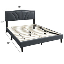 Load image into Gallery viewer, Bed With Nailhead Trim Accents, Upholstered Platform Frame