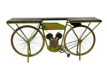 Load image into Gallery viewer, 71" Solid Wood And Metal Bike Kitchen Cart - Green