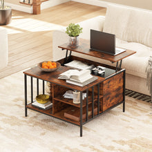 Load image into Gallery viewer, Lift Top Coffee Table With Storage, Adjustable Height Living Room - Black / Brown