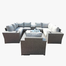 Load image into Gallery viewer, Outdoor Wicker Sectional With Weather Resistant Cushions And Table