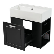Load image into Gallery viewer, Modern Wall Mounted Bathroom Vanity With Sink, Soft Close Drawer, Adjustable Shelf, Toilet Paper Holder