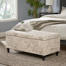 Load image into Gallery viewer, Parisian Upholstered Fabric Storage Ottoman - Beige / Reclaimed Natural