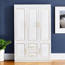 Load image into Gallery viewer, 74" Five Door Two Drawer Combo Dresser - White / Gold