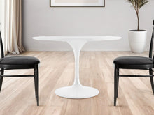 Load image into Gallery viewer, 48" Fiberglass And Metal Dining Table - White