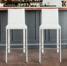 Load image into Gallery viewer, Steel Low Back Bar Height Bar Chairs (Set of 2) - White