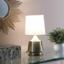 Load image into Gallery viewer, Bedside Table Lamp With White Empire Shade - Brass