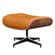 Load image into Gallery viewer, 28" Modern Tufted Genuine Leather Lounge Chair With Ottoman - Light Orange