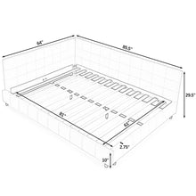 Load image into Gallery viewer, Mid-Century Storage Upholstered Tufted Bed Frame With Backrest And Armrests