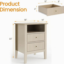 Load image into Gallery viewer, Fluted Nightstand With 2 Drawers