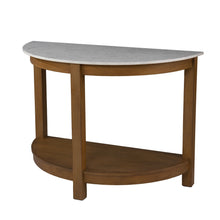 Load image into Gallery viewer, Faux Marble Half Circle Three Console Table With Shelves - White