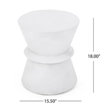 Load image into Gallery viewer, Outdoor Lightweight Concrete End Table With Hourglass Structure - Antique White
