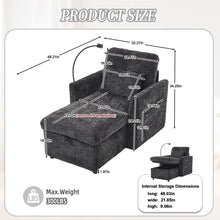 Load image into Gallery viewer, Multifunctional Chenille Recliner Sofa With Storage And Phone Bracket