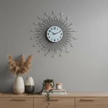 Load image into Gallery viewer, Silent Analog Round Wall Clock - Silver / White