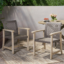 Load image into Gallery viewer, Outdoor Dining Chair Acacia Wood Frame (Set of 2)