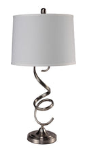 Load image into Gallery viewer, Metal Bedside Table Lamp With White Empire Shade - Silver