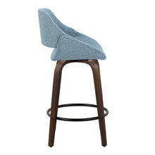 Load image into Gallery viewer, Fabrico - Mid Century Modern Fixed Height Counter Stool & Round Footrest (Set of 2)