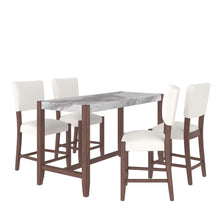Load image into Gallery viewer, 5 Piece Counter Height Dining Set With 4 Upholstered Chairs