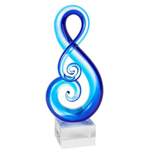Load image into Gallery viewer, Murano Modern Abstract Tabletop Sculpture (386756) - Clear / Blue