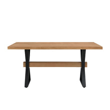 Load image into Gallery viewer, Farmhouse Style X Shaped Legs Dining Table With Metal - Natural
