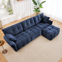 Load image into Gallery viewer, Sofa Set With Ottoman And Pillows, Textured, High Resilience Cushions