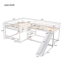 Load image into Gallery viewer, L-Shaped Bunk Bed With Slide And Short Ladder