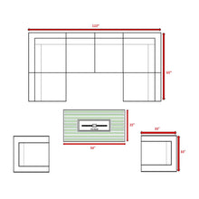 Load image into Gallery viewer, 9 Piece Outdoor Sectional Set With Fire Pit Table And Cushions - Beige