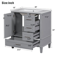 Load image into Gallery viewer, Bathroom Vanity, Modern Bathroom Cabinet With Sink Combo Set, Bathroom Storage Cabinet With A Soft Closing Door And 3 Drawers, Solid Wood Frame