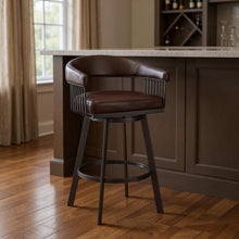 Load image into Gallery viewer, Swivel Low Back Bar Height Bar Chair - Chocolate And Gray