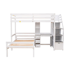 Load image into Gallery viewer, Loft Bed With Stand Alone Bed, Storage Staircase, Desk, Shelves, And Drawers