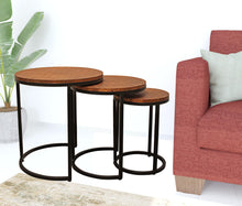 Load image into Gallery viewer, Round Nested Tables (Set of 3) - Black And Copper