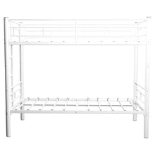 Load image into Gallery viewer, Metal Bunk Bed For Kids, Convertible Bedframe With Ladders & Guardrail