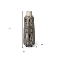 Load image into Gallery viewer, Abstract Cylinder Table Vase (397515) - Gray