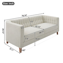 Load image into Gallery viewer, Modern 3 Seater Sofa, Upholstered Couch With Curved Armrests