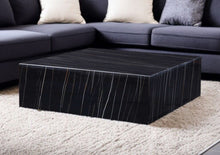 Load image into Gallery viewer, Genuine Marble And Brass Square Coffee Table - Black