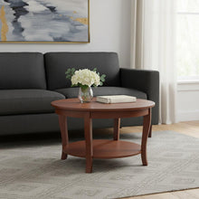 Load image into Gallery viewer, Round Coffee Table With Shelf - Walnut