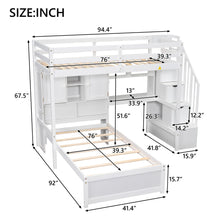 Load image into Gallery viewer, Loft Bed With Built In Desk And Staircase