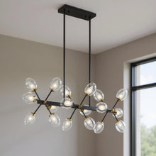 Load image into Gallery viewer, Sputnik Multi Light Transparent Metal Edison Bulb Dimmable Smart Enabled Chandelier With Shades - Black / Clear / Gold