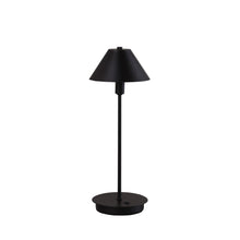 Load image into Gallery viewer, Metal Bedside Table Lamp With Black Cone Shade - Black