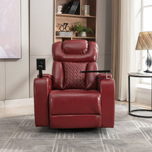 Load image into Gallery viewer, 270 Degree Swivel Power Recliner With Tray Table, Phone Holder, Cup Holder, USB Port
