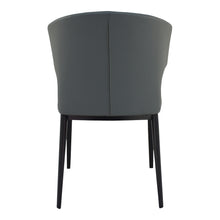 Load image into Gallery viewer, Upholstered Faux Leather Wing Back Dining Side Chairs (Set of 2) - Gray / Black
