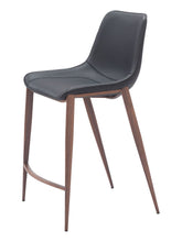 Load image into Gallery viewer, 26" Faux Leather And Steel Counter Height Bar Chairs (Set of 2) - Black / Brown