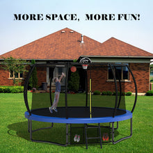Load image into Gallery viewer, 12' Recreational Kids Trampoline With Safety Enclosure Net & Ladder, Outdoor Recreational Trampolines