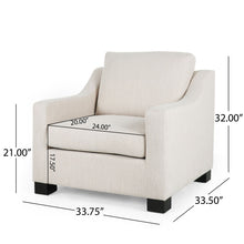 Load image into Gallery viewer, Nightowl - Upholstered Club Chair With Sloped Arms And Wood Legs - Beige