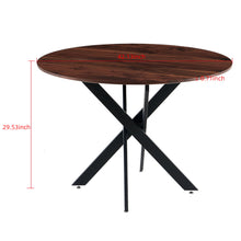 Load image into Gallery viewer, Mid-Century Dining Table For 4 - 6 People With Round Table Top, Pedestal Dining Table, End Table Leisure Coffee Table, Cross Leg